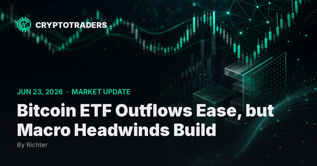 Bitcoin ETF Outflows Ease, but Macro Headwinds Build: Crypto Market Update, 23 June 2026