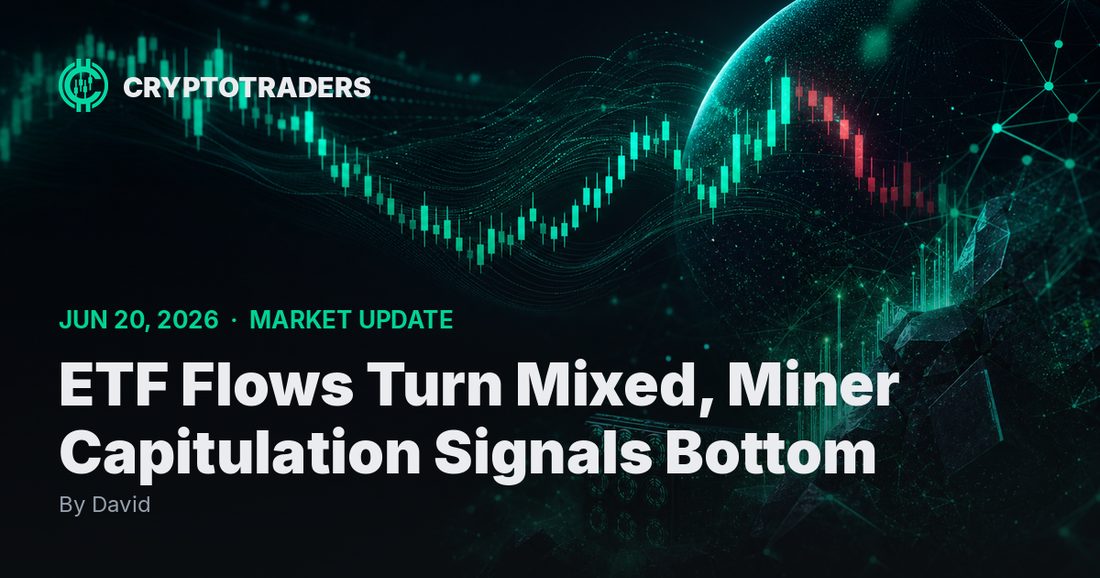 ETF Flows Turn Mixed, Miner Capitulation Signals Bottom: Crypto Market Update, 20 June 2026